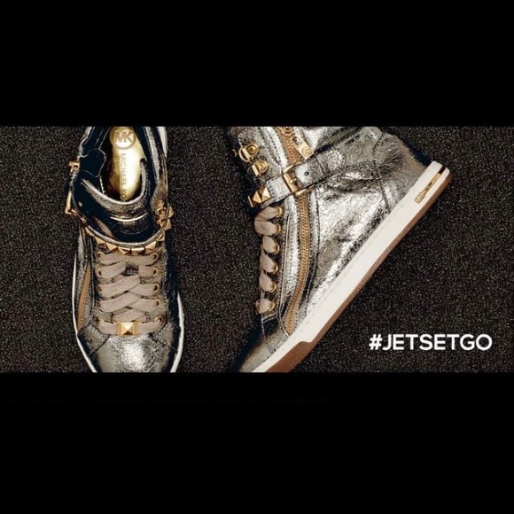 Gold Metallic Michael Kors Sneakers - Picture 1 of 10